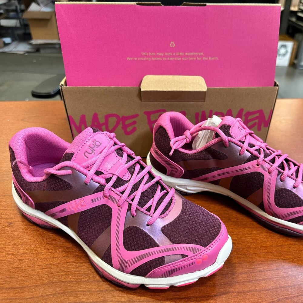 Ryka Womens Influence Sneaker, Maroon Pink. US 8.5 Wide